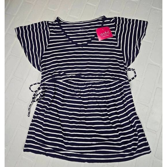 Isabel Maternity Striped V-Neck Blouse Medium - Picture 1 of 3